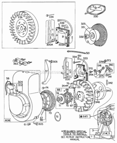 Flywheel Blower Hsg Elect Diagram and Parts List for 060102-9400-25  Briggs and Stratton Engine